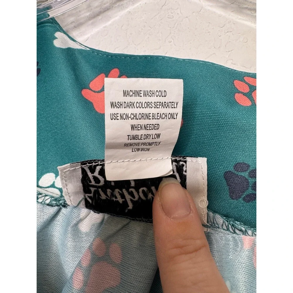 Anthony‎ Richards Dog Print Nightgown Muumuu House Dress Teal Green Plus Size 1X